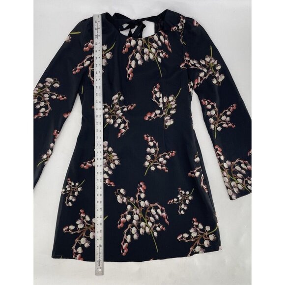 NWT MM Couture By Miss Me Chiffon Floral Bell Sleeve Dress Tie Back Sz M Boho - Picture 5 of 13